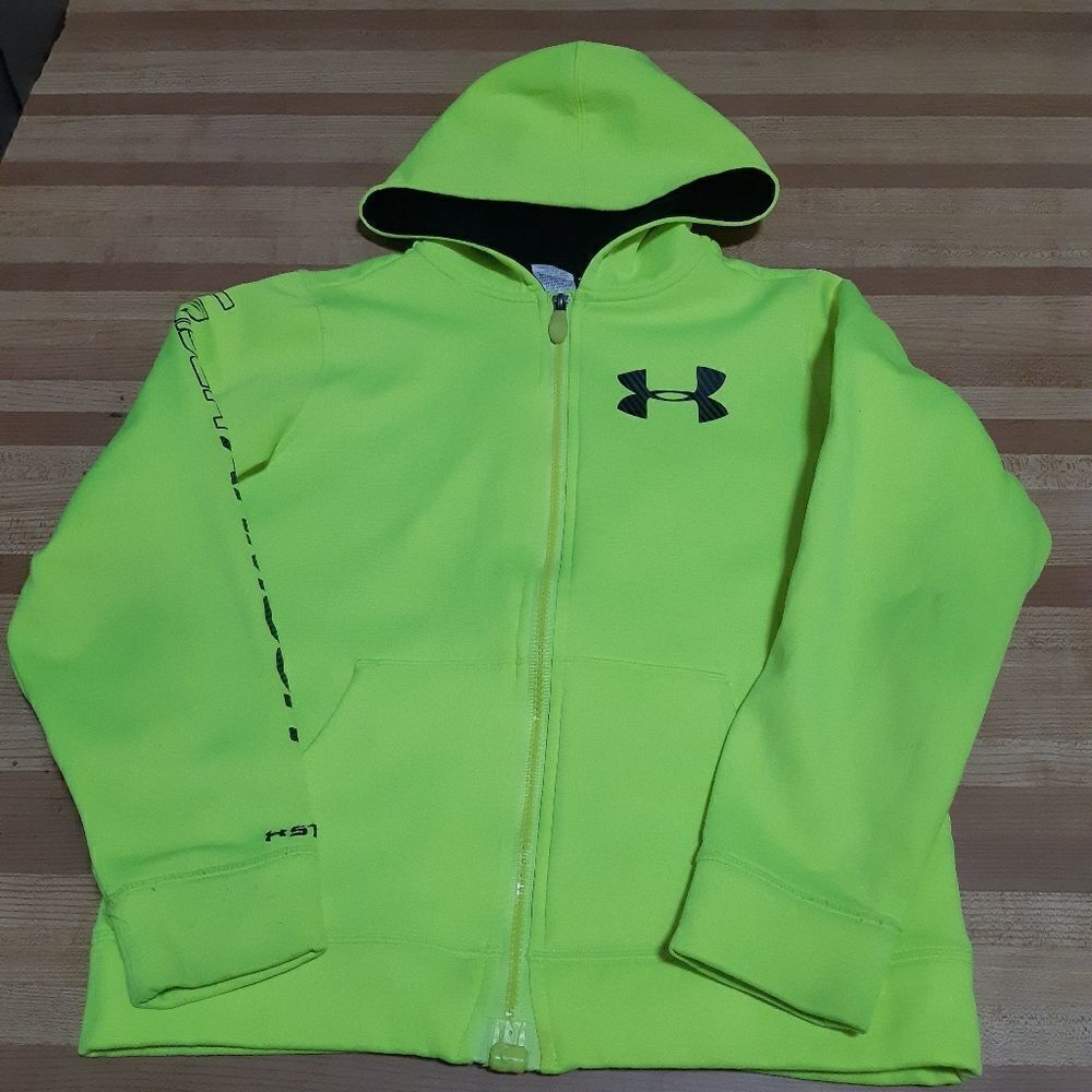 Under Armour Full Zipper Neon Green Sweater
